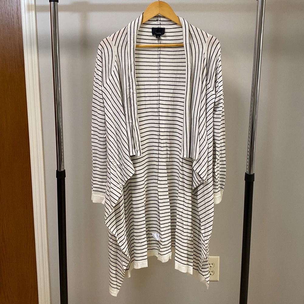 Long striped lightweight cardigan